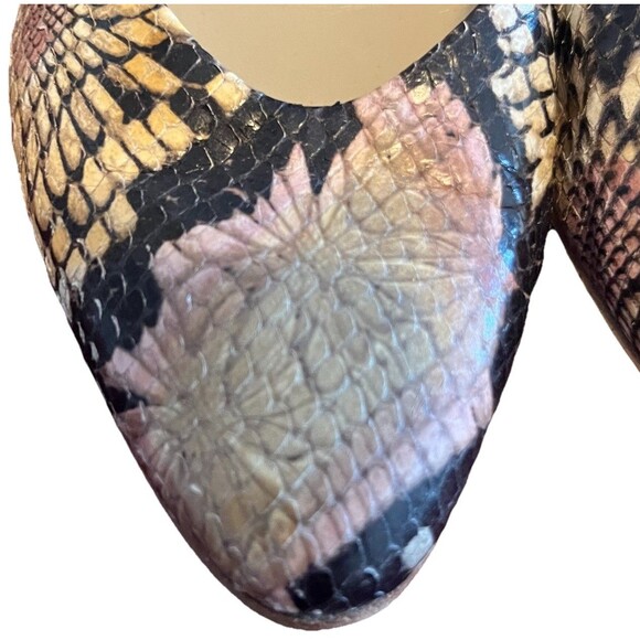 AGL Attilio Giustille Leombruni Snakeskin Print Leather Ballet Flat Size 5.5 - Picture 2 of 9